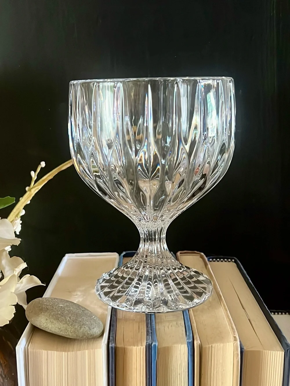 Mikasa Park Lane Vintage Clear Blown Lead Crystal Water Wine Glass Goblet